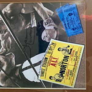 Framed Ken Norton Signed Ali Vs Norton